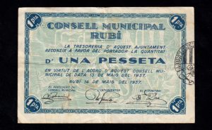 Rubí (Barcelona), 1 peseta 1937, MBC-