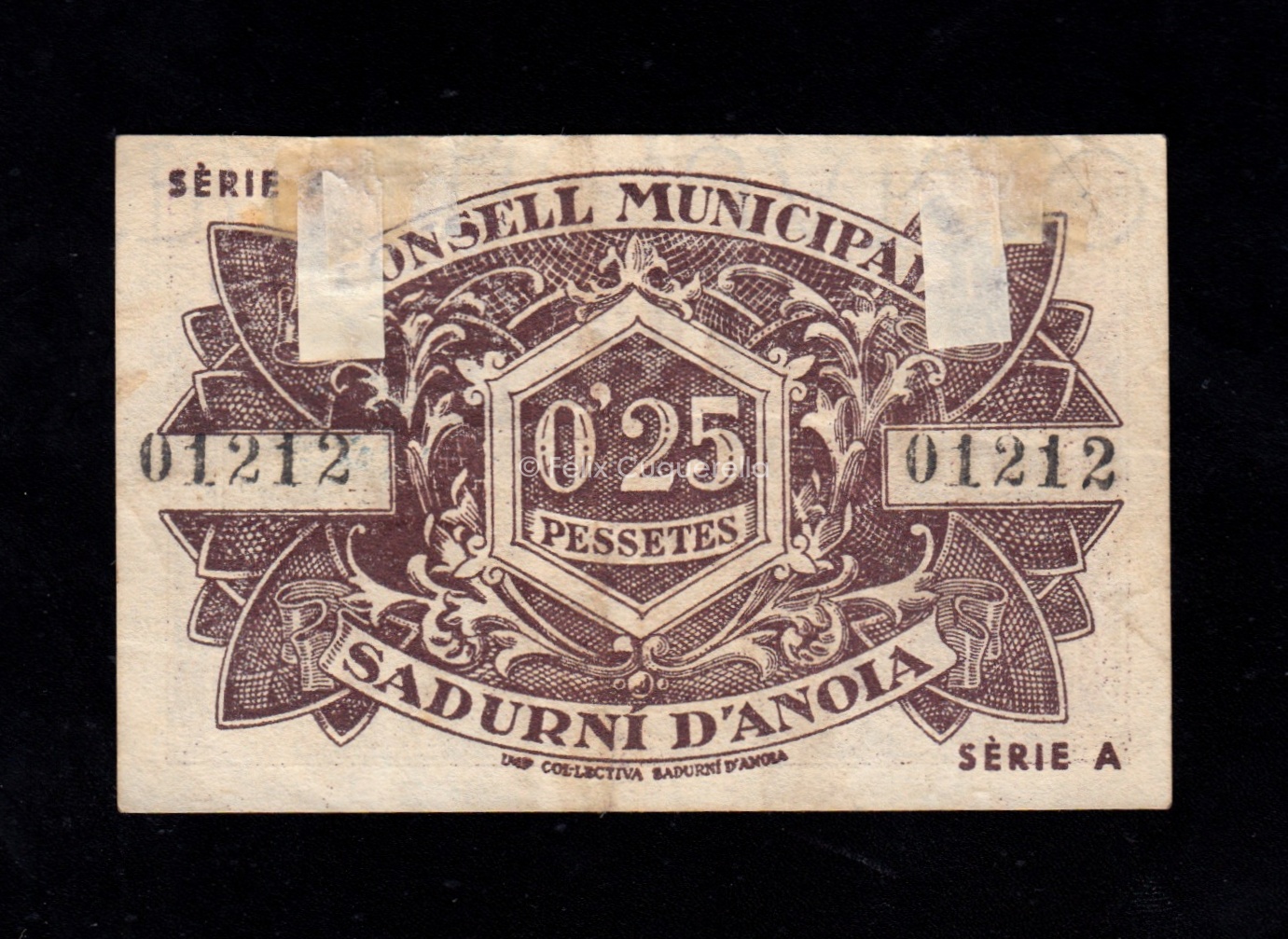 Sadurní d'Anoia (Barcelona), 25 céntimos 1937, MBC Sadurní d'Anoia (Barcelona), 25 céntimos 1937, MBC