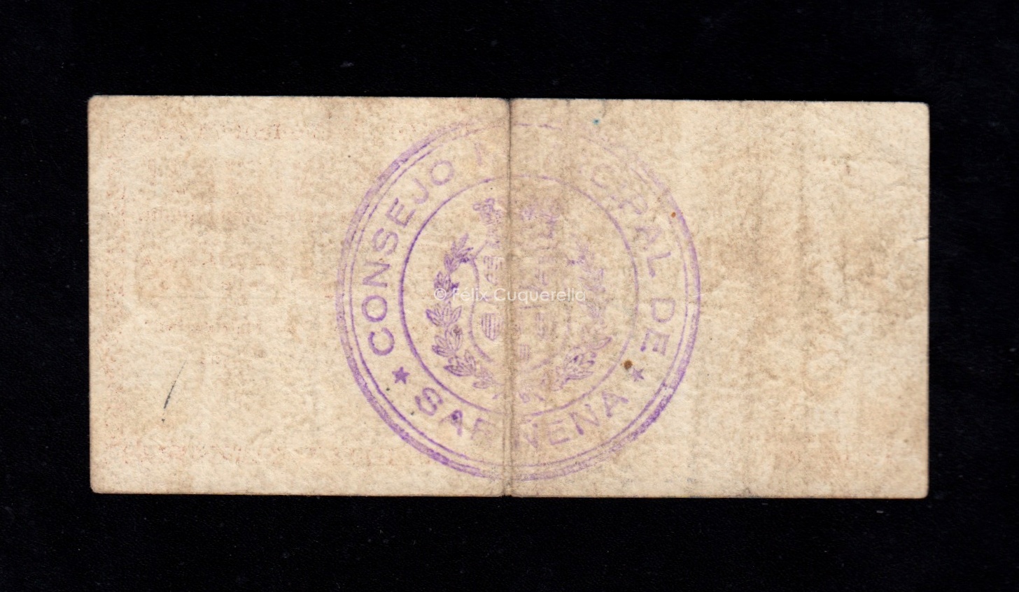 Sariñena (Huesca), 50 céntimos 1937, MBC- Sariñena (Huesca), 50 céntimos 1937, MBC-