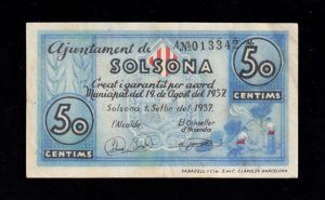 Solsona (Lérida), 50 céntimos 1937, MBC-
