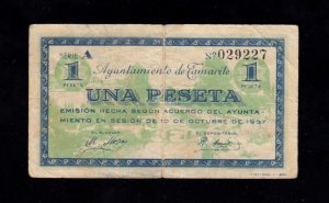 Tamarite (Barcelona), 1 peseta 1937, MBC-