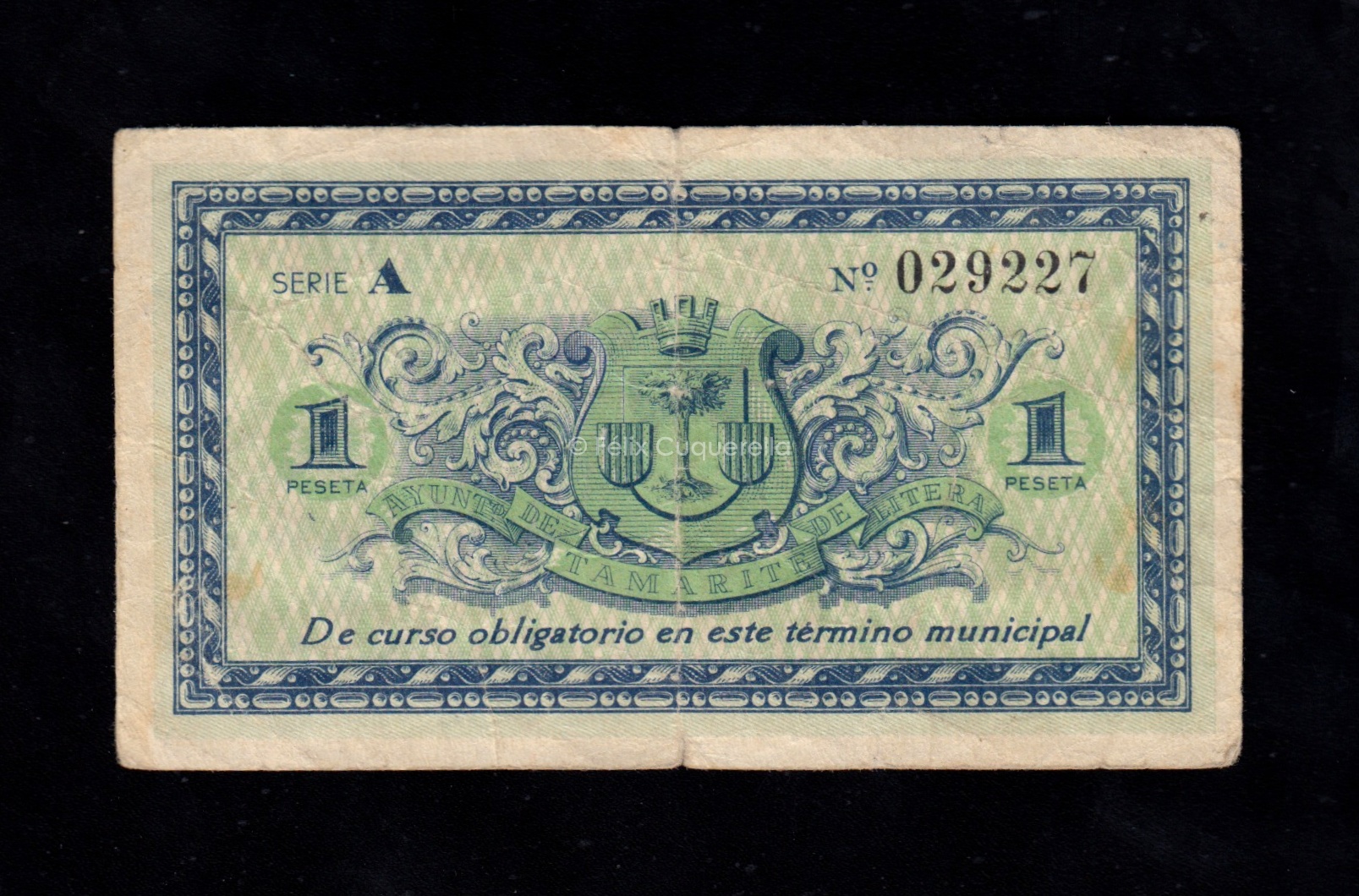 Tamarite (Barcelona), 1 peseta 1937, MBC- Tamarite (Barcelona), 1 peseta 1937, MBC-