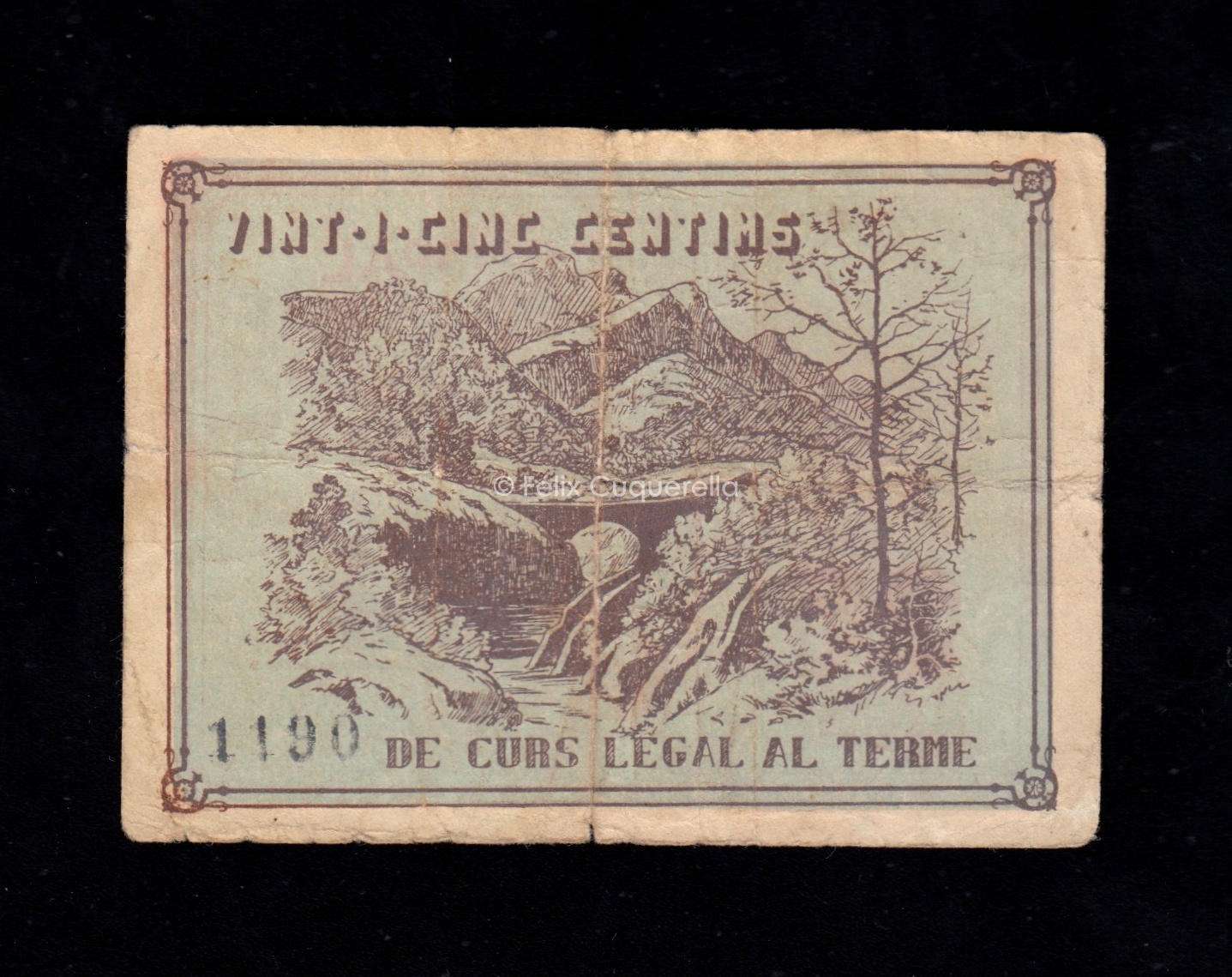 Vilada (Barcelona), 25 céntimos , MBC- Vilada (Barcelona), 25 céntimos , MBC-