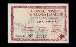 Vilanova i la Geltrú (Barcelona), 1 peseta 1937, S/C-