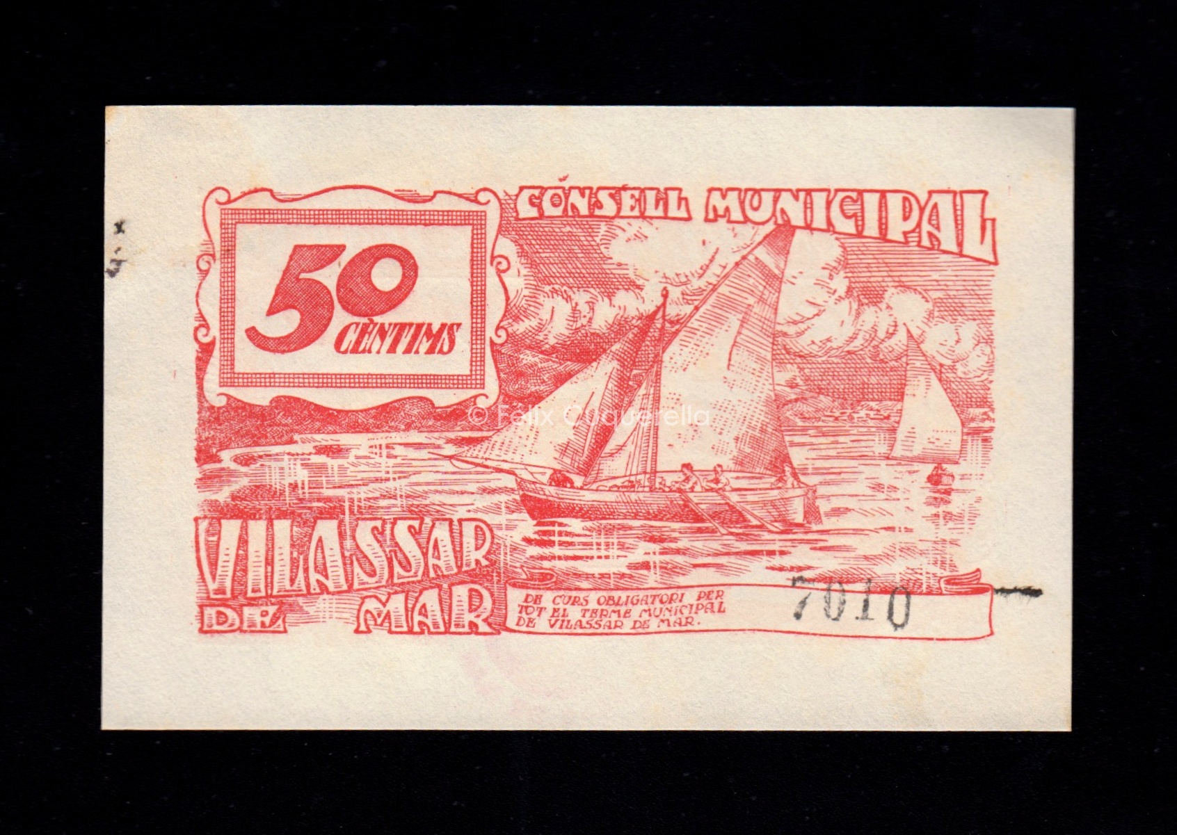 Vilassar de Mar (Barcelona), 50 céntimos, S/C- Vilassar de Mar (Barcelona), 50 céntimos, S/C-