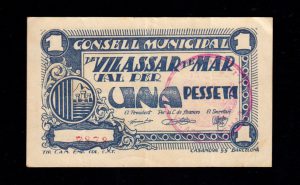 Vilassar de Mar (Barcelona), 1 peseta, MBC