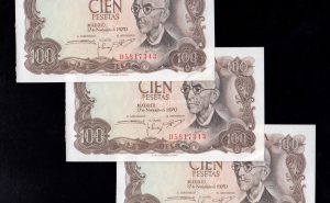 Trío correlativo 100 Pesetas 1970, serie D, S/C-Trío correlativo 100 Pesetas 1970, serie D, S/C-