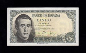 5 Pesetas 1951, serie D, S/C-