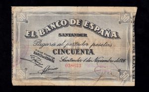 Banco de Santander 1936, 50 pesetas, MBC-