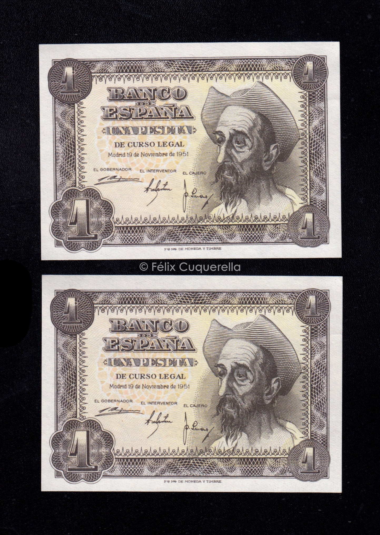 Pareja correlativa 1 Peseta 1951, serie G, S/C- Pareja correlativa 1 Peseta 1951, serie G, S/C-