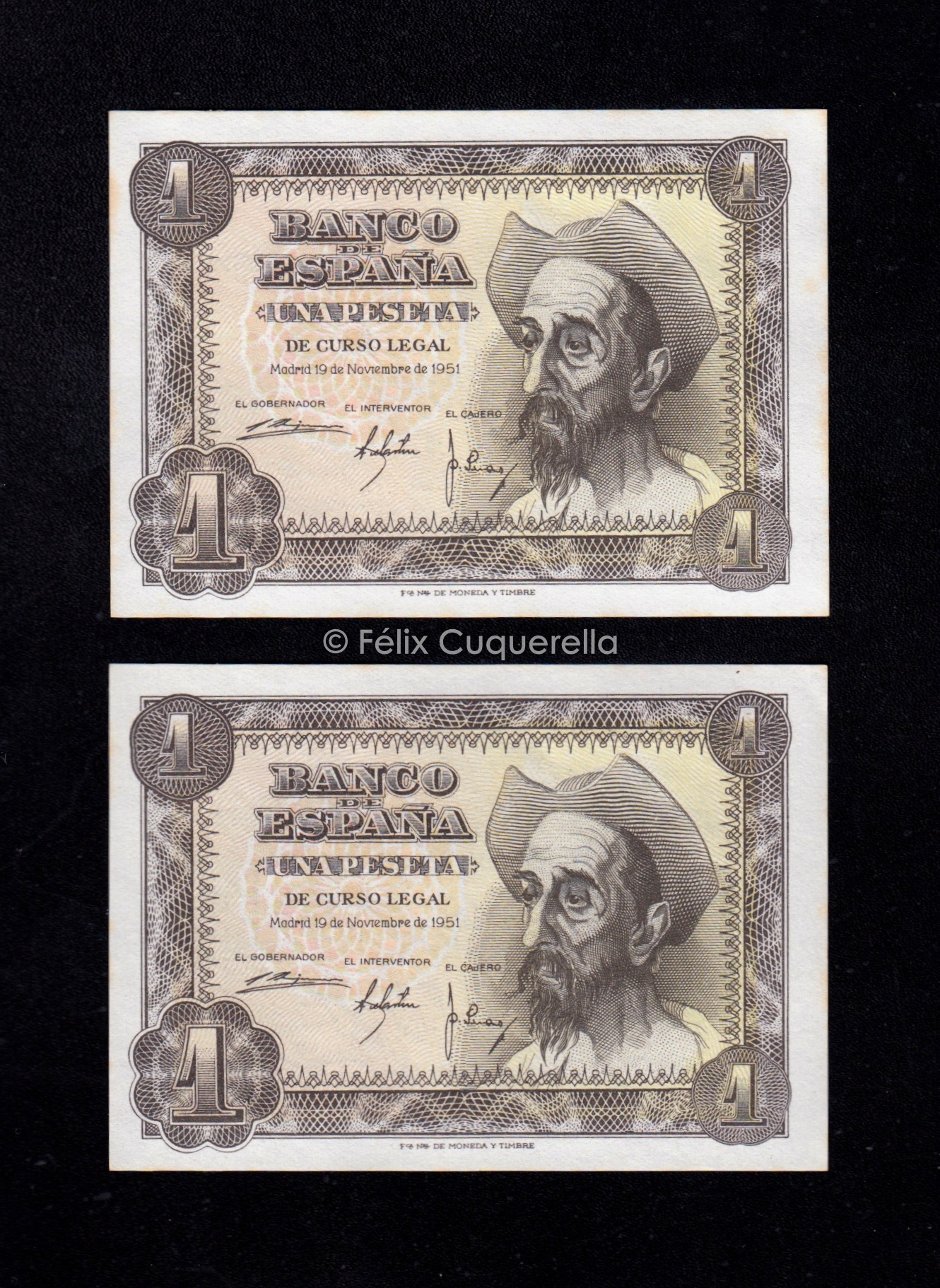 Pareja correlativa 1 Peseta 1951, serie M, S/C- Pareja correlativa 1 Peseta 1951, serie M, S/C-