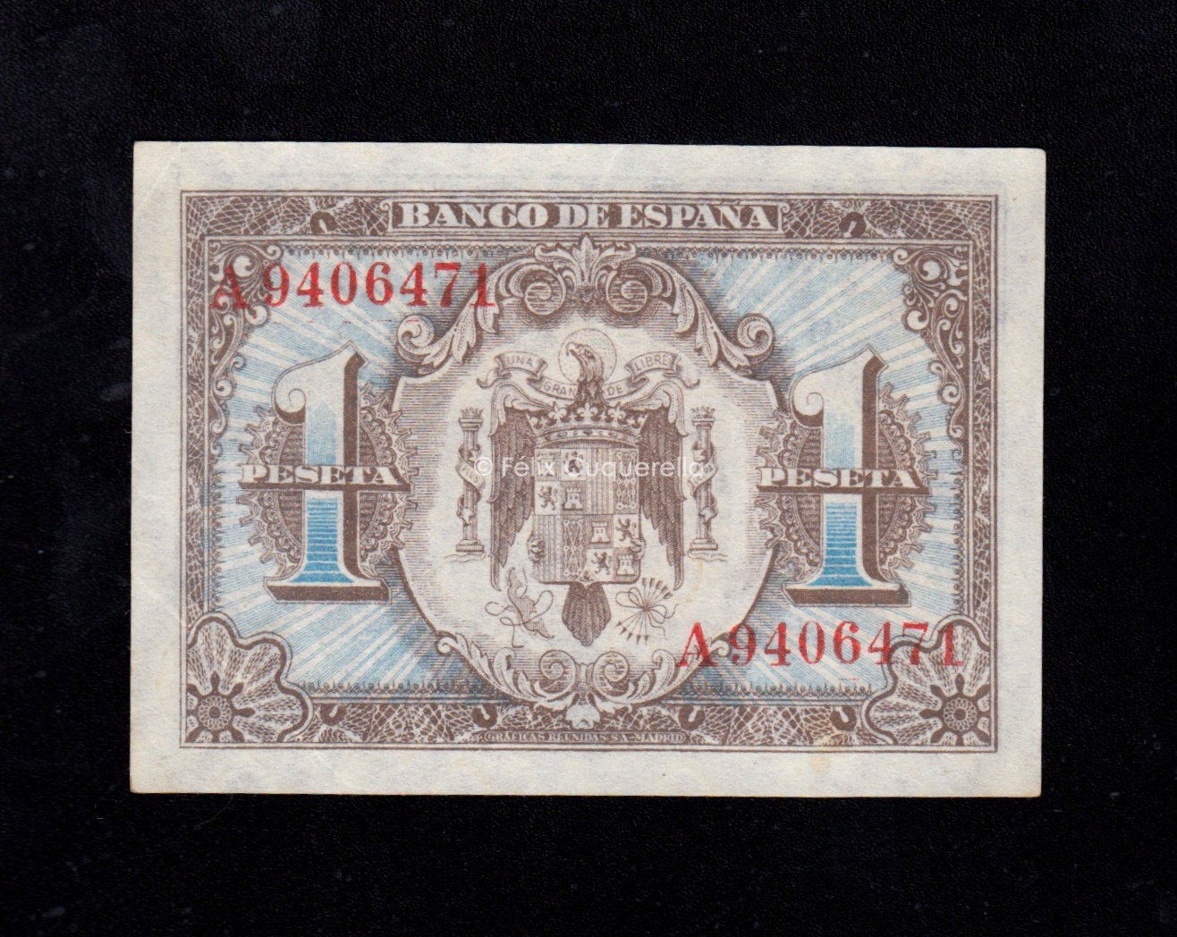 1 Peseta Junio 1940, serie A, S/C- 1 Peseta Junio 1940, serie A, S/C-