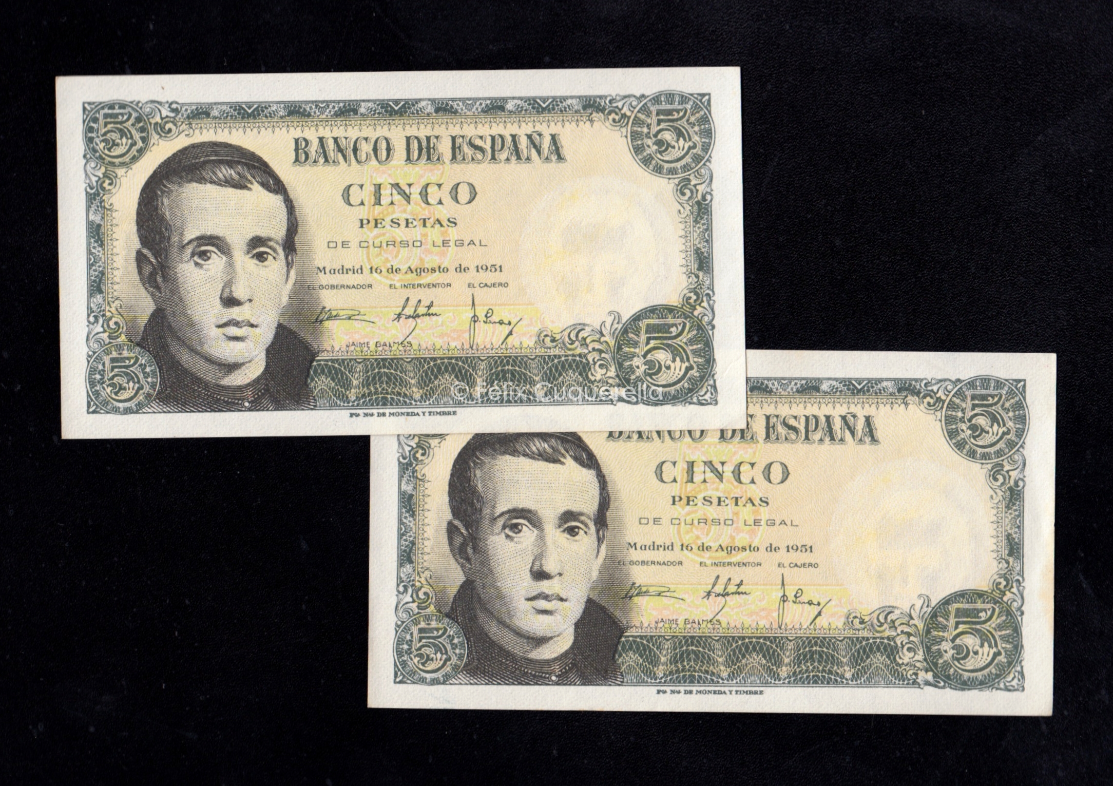 Pareja correlativa 5 pesetas 1951, serie Q, S/C- Pareja correlativa 5 pesetas 1951, serie Q, S/C-