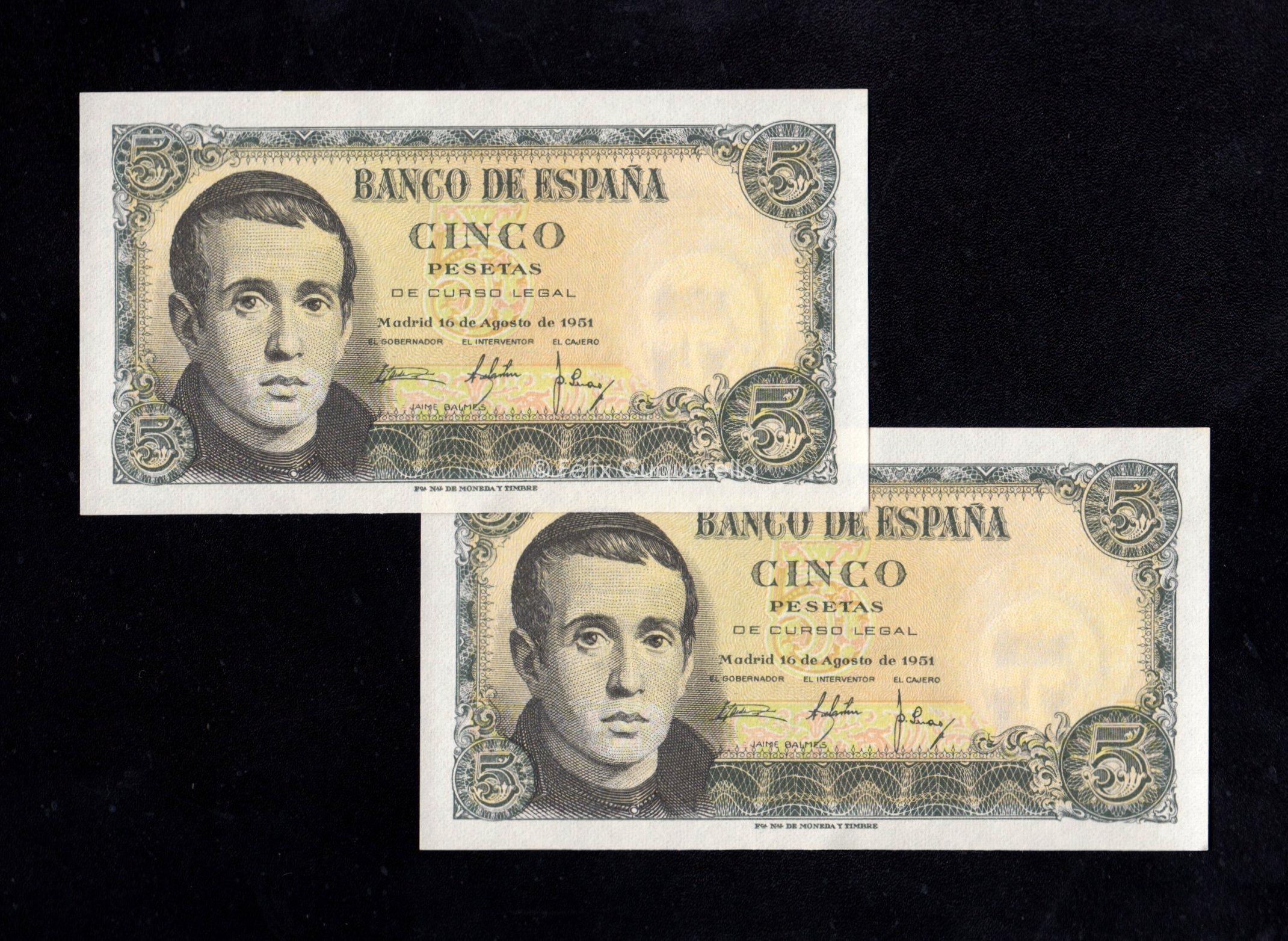 Pareja correlativa 5 pesetas 1951, serie T, S/C- Pareja correlativa 5 pesetas 1951, serie T, S/C-