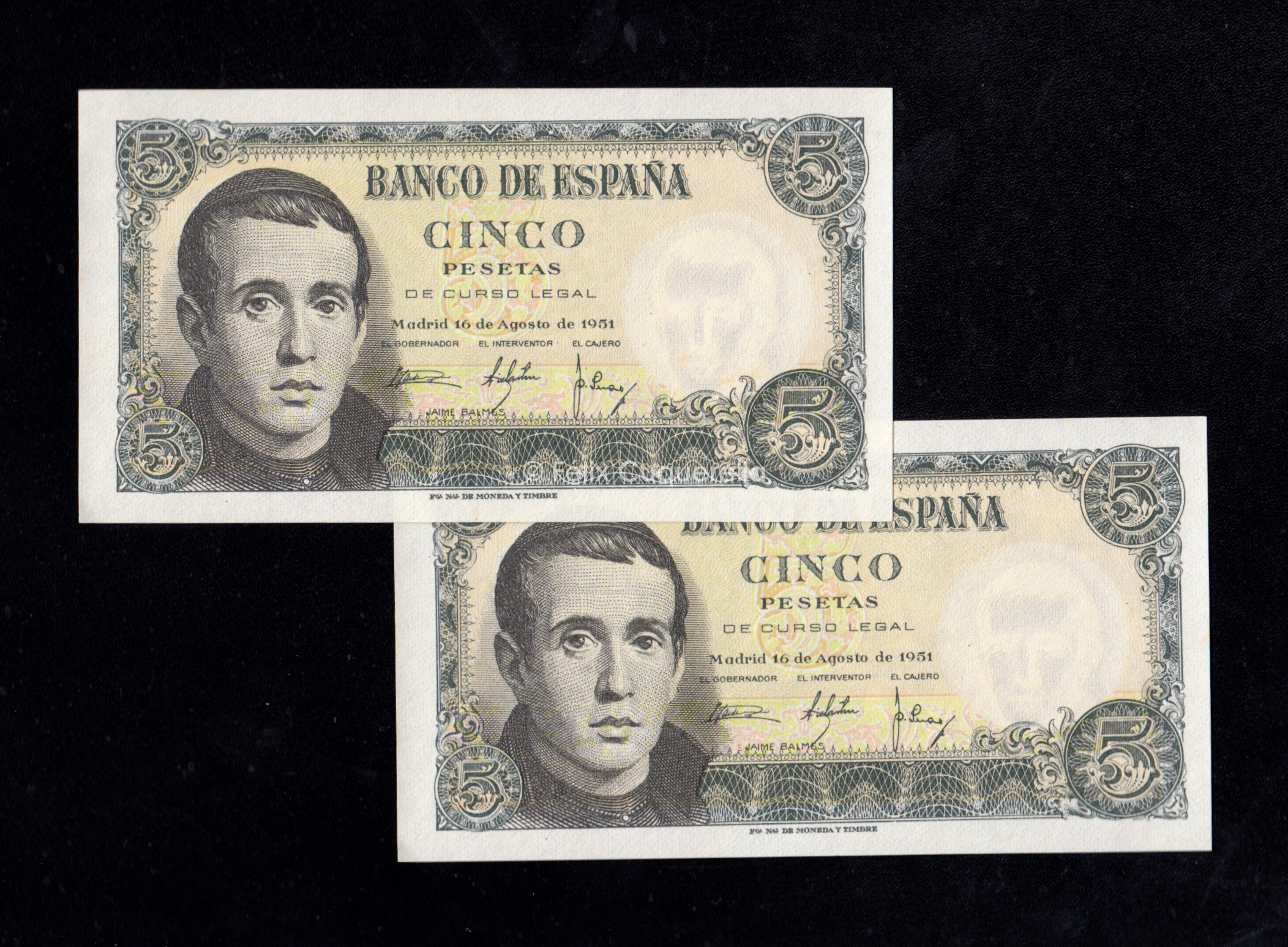 Pareja correlativa 5 pesetas 1951, serie W, S/C- Pareja correlativa 5 pesetas 1951, serie W, S/C-
