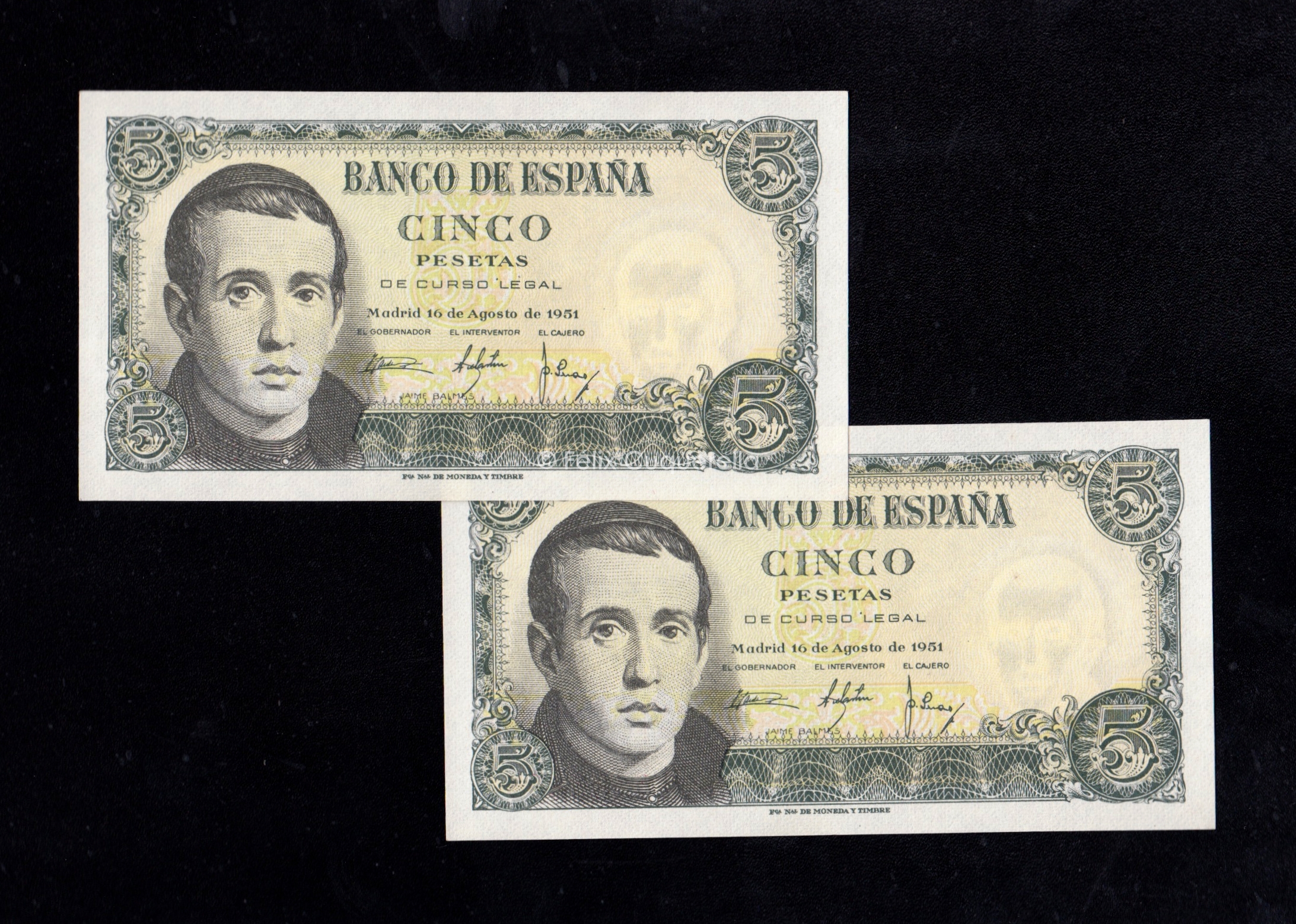 Pareja correlativa 5 pesetas 1951, serie U, S/C- Pareja correlativa 5 pesetas 1951, serie U, S/C-