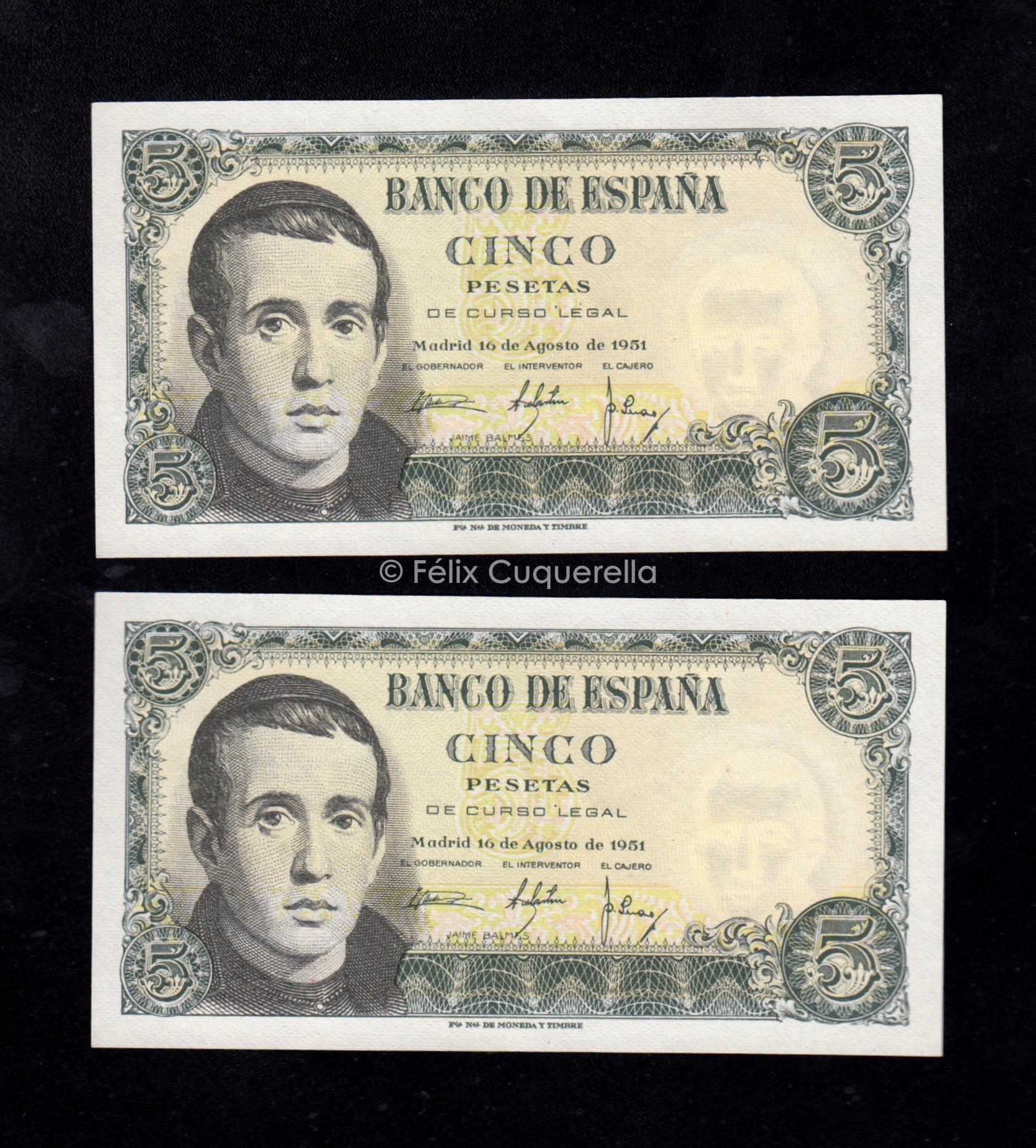 Pareja correlativa 5 pesetas 1951, serie U, S/C- Pareja correlativa 5 pesetas 1951, serie U, S/C-
