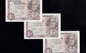 Trio correlativo 1 peseta 1948, serie C, S/C-