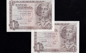 Pareja correlativa 1 peseta 1948, serie I, S/C-