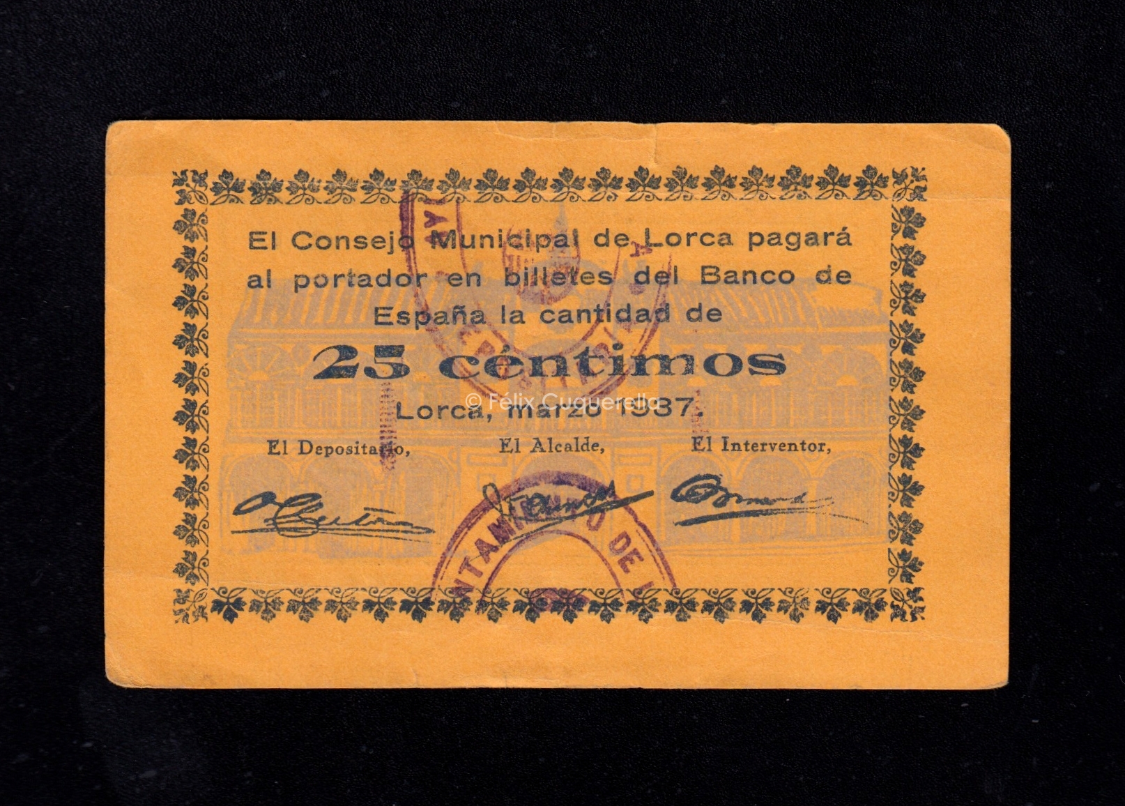Lorca (Murcia), 25 céntimos 1937, EBC- Lorca (Murcia), 25 céntimos 1937, EBC-