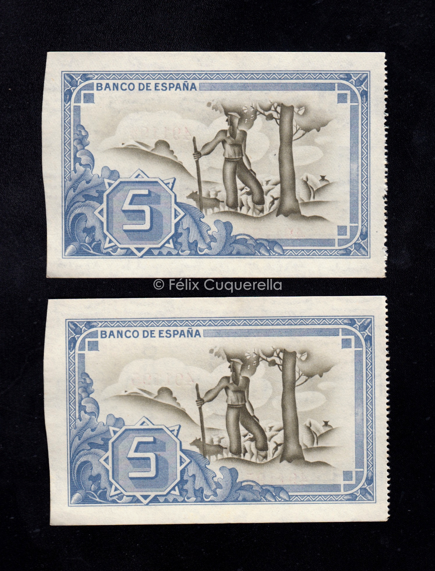 Banco de Bilbao 1937, pareja correlativa 5 pesetas, sin serie, S/C, uno de los billetes capicua, caja de ahorros y monte de piedad de Bilbao Banco de Bilbao 1937, pareja correlativa 5 pesetas, sin serie, S/C, uno de los billetes capicua, caja de ahorros y monte de piedad de Bilbao