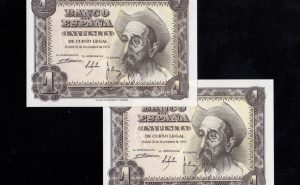 Pareja correlativa 1 Peseta 1951, serie R, EBC+Pareja correlativa 1 Peseta 1951, serie R, EBC+