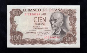 100 Pesetas 1970, serie 2I, S/C-