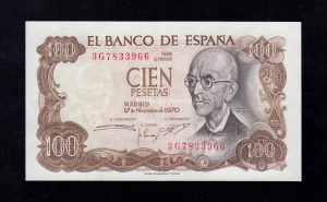 100 Pesetas 1970, serie 3G, S/C