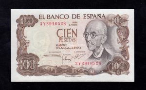 100 Pesetas 1970, serie 3Y, S/C-
