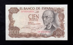 100 Pesetas 1970, serie 3F, S/C