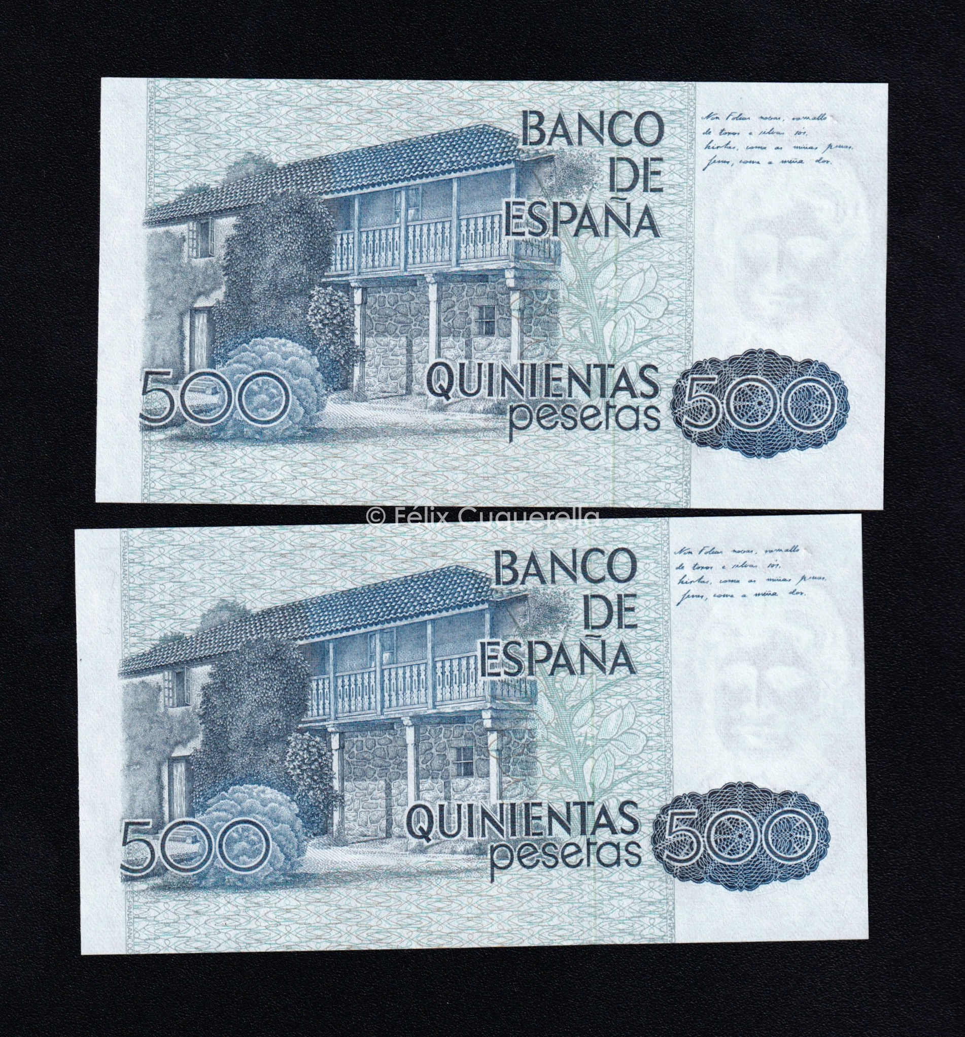 Pareja correlativa 500 pesetas 1979, sin serie, S/C Pareja correlativa 500 pesetas 1979, sin serie, S/C