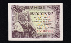 1 Peseta 1945, serie A, S/C-