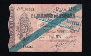 Banco de Gijón 1936, 25 pesetas, MBC-