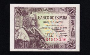 1 Peseta 1945, serie G, S/C