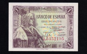 1 Peseta 1945, serie L, S/C