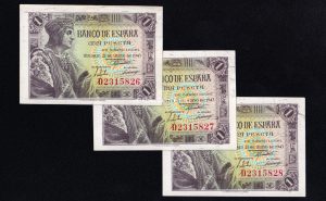 Pareja correlativa 1 Peseta 1943, serie D, S/C-