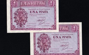 Pareja correlativa 1 Peseta 1937, serie B, S/C