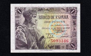 1 Peseta 1943, sin serie , S/C