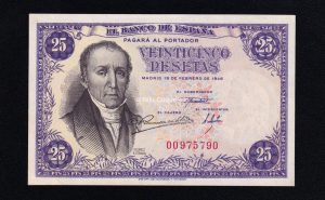25 Pesetas 1946, sin serie, S/C-