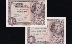 Pareja correlativa 1 peseta 1948, serie A, S/C