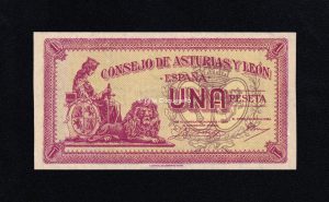 Asturias y León, 1 peseta 1936, sin numeración, S/C-