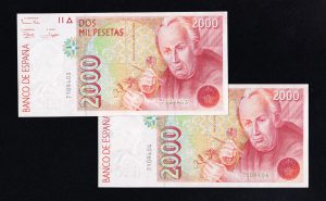 Pareja correlativa 2000 pesetas 1992, sin serie, S/C-
