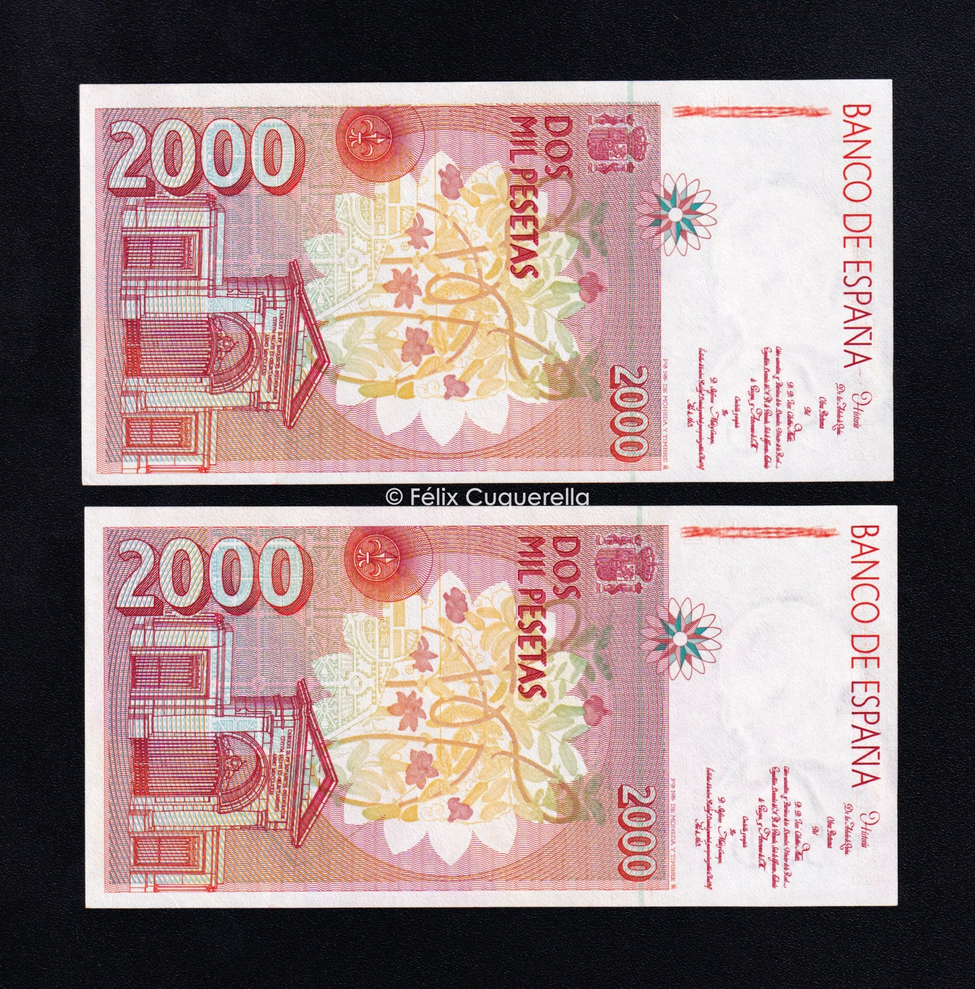 Pareja correlativa 2000 pesetas 1992, sin serie, S/C- Pareja correlativa 2000 pesetas 1992, sin serie, S/C-