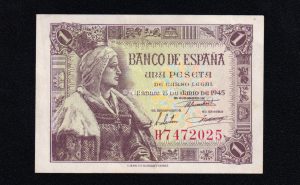 1 Peseta 1945, serie H, S/C-