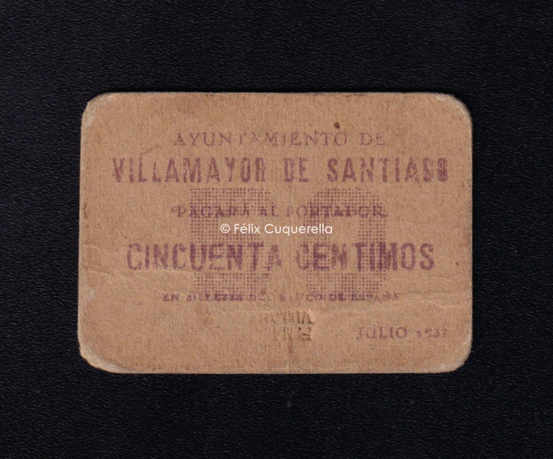 Villamayor de Santiago (Cuenca), 50 céntimos 1937, MBC Villamayor de Santiago (Cuenca), 50 céntimos 1937, MBC