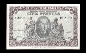 100 Pesetas 1940, serie H, S/C anverso