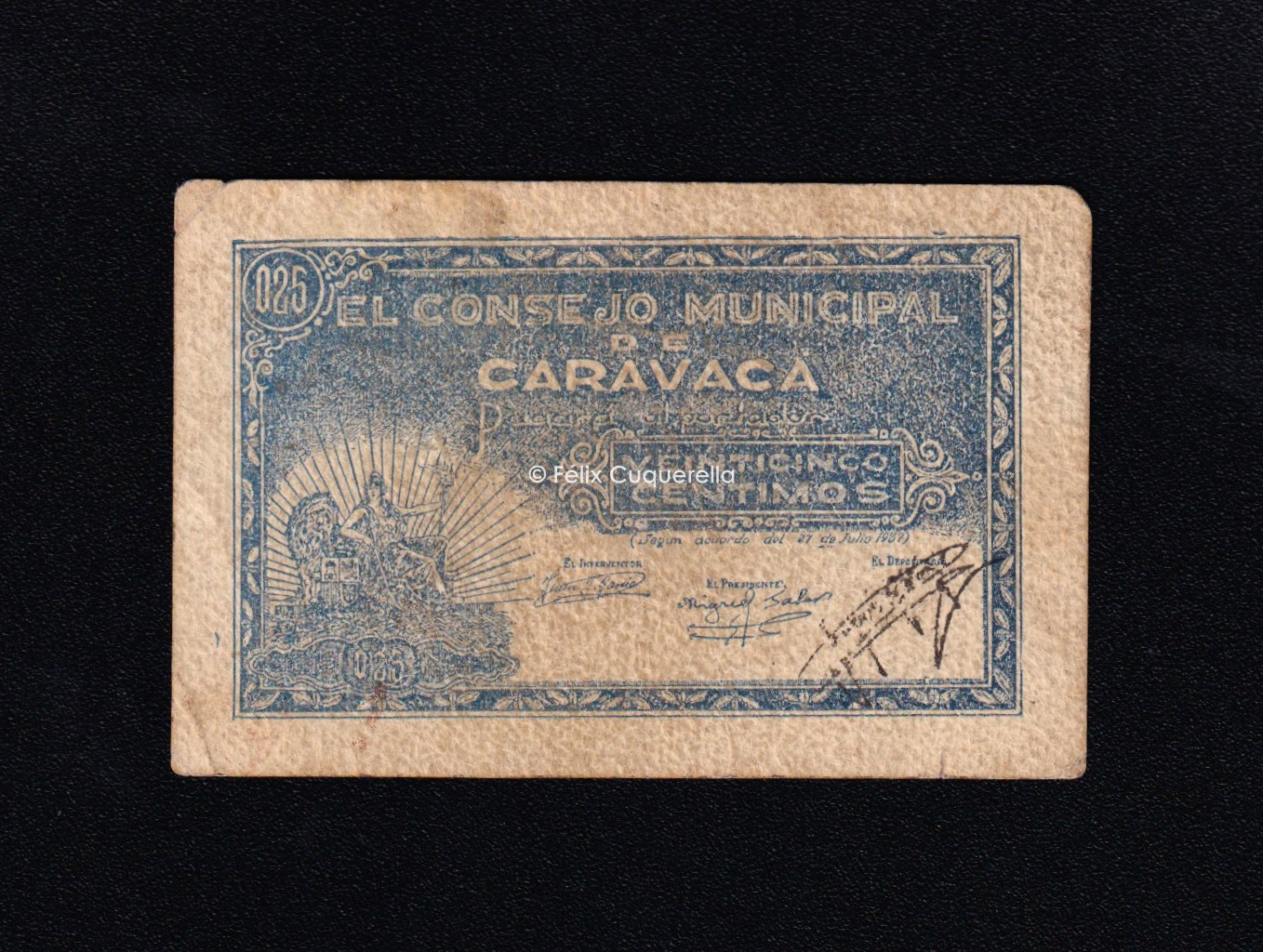 Caravaca (Murcia), 25 céntimos 1937, MBC- Caravaca (Murcia), 25 céntimos 1937, MBC-