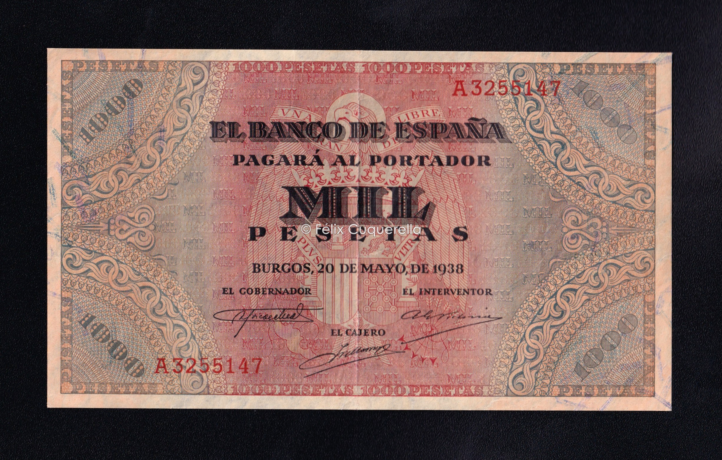 1000 pesetas 1938, serie A, EBC- 1000 pesetas 1938, serie A, EBC-