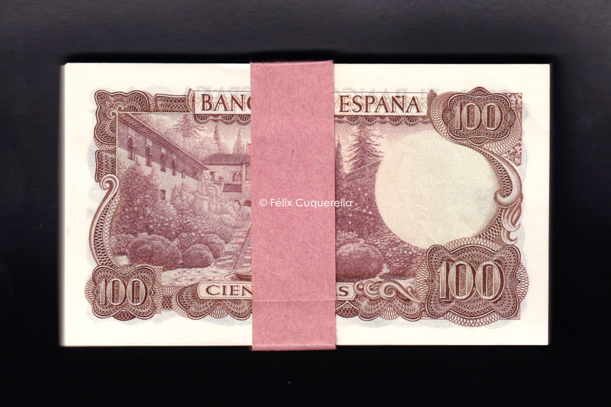 Taco completo (100 billetes) 100 Pesetas 1970, serie 3X, S/C a S/C- Taco completo (100 billetes) 100 Pesetas 1970, serie 3X, S/C a S/C-