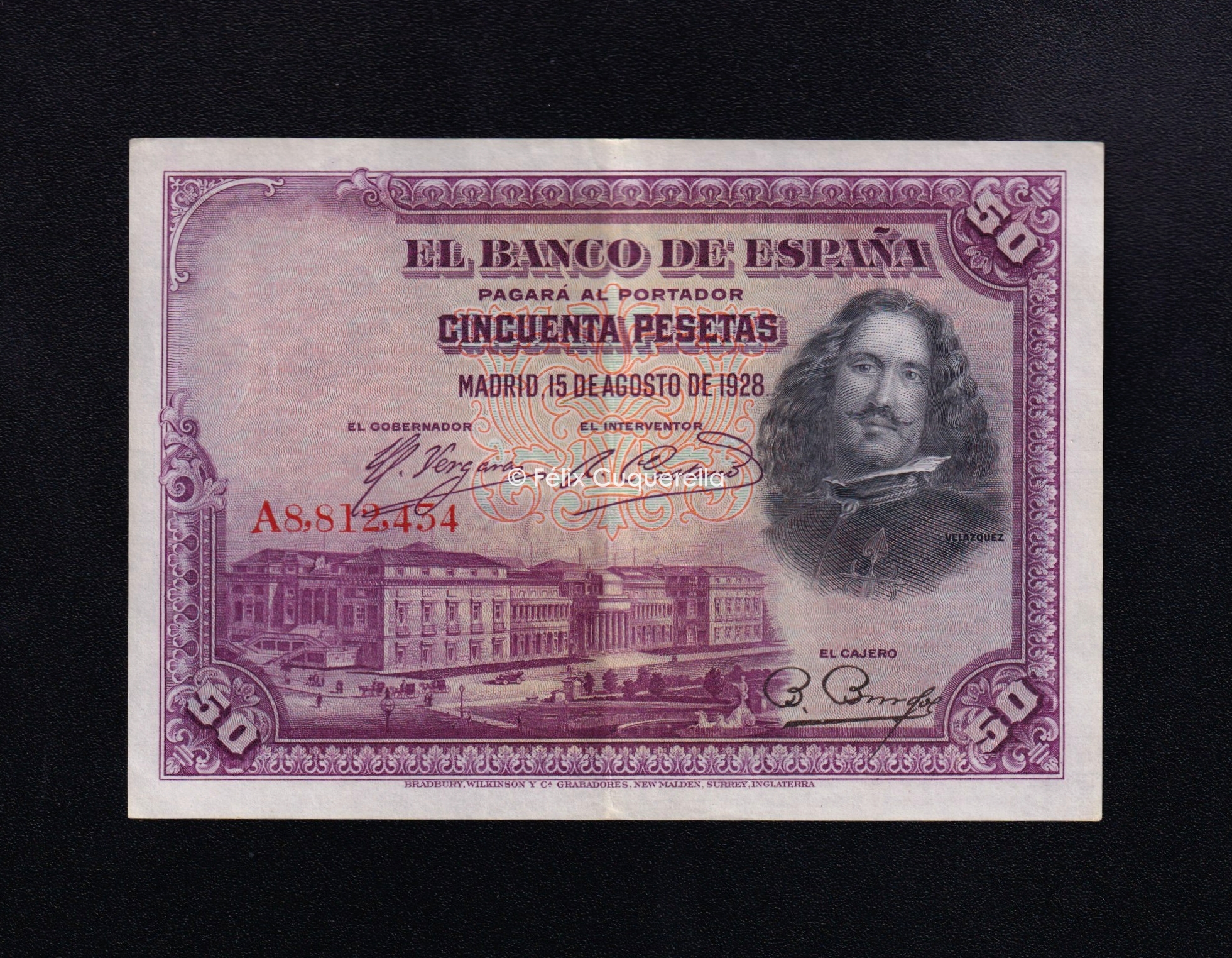 50 Pesetas 1928, serie A, numeración alta correspondiente a la República, EBC- 50 Pesetas 1928, serie A, numeración alta correspondiente a la República, EBC-